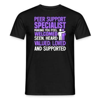 Peer Support Specialist PSS - Männer T-Shirt - Schwarz - Vorne - AI Model Male 178 light (178cm)