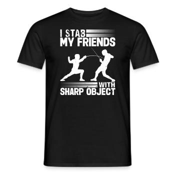 Fencer Funny Fencing - Männer T-Shirt - Schwarz - Vorne - AI Model Male 178 light (178cm)