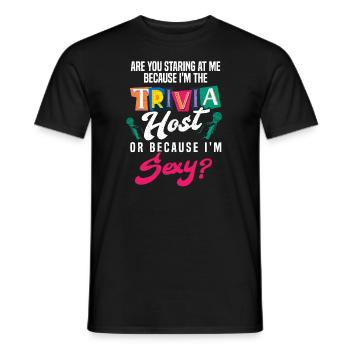 Trivia Night Host - Men's T-Shirt - black - Front - AI Model Male 178 light (178cm)