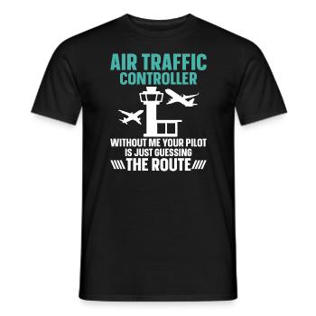 Air traffic controller - Men's T-Shirt - black - Front - AI Model Male 178 light (178cm)