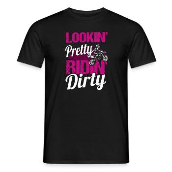 Fille de moto tout-terrain - T-shirt homme - noir - Devant - AI Model Male 178 light (178cm)