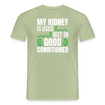Kidney Donor - Men's T-Shirt - sage - Front - AI Model Male 178 light (178cm)