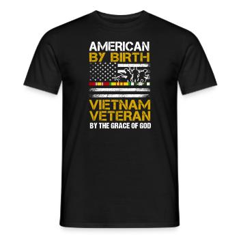 Viet Nam Vétéran Papi - T-shirt homme - noir - Devant - AI Model Male 178 light (178cm)