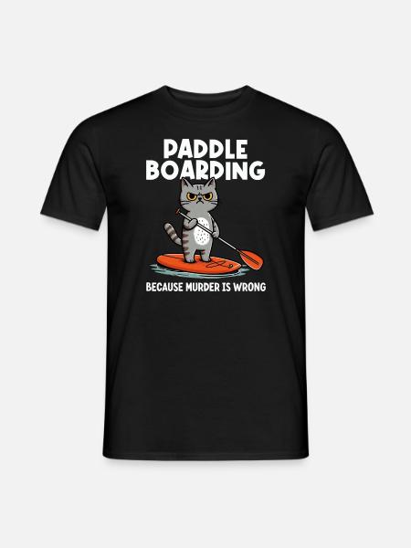 Paddleboarding Deska do wiosłowania SUP Paddleboarder - T-shirt męski - czarny