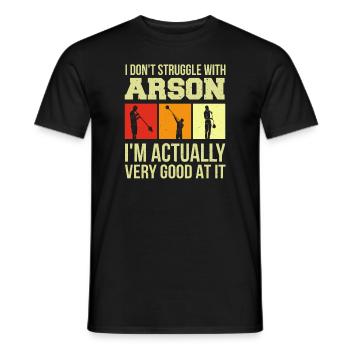 Glass blowing Glassblower - Men's T-Shirt - black - Front - AI Model Male 178 light (178cm)