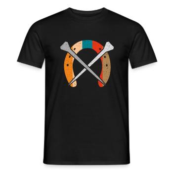 Fer à cheval, maréchal-ferrant, forgeron vintage - T-shirt homme - noir - Devant - AI Model Male 178 light (178cm)