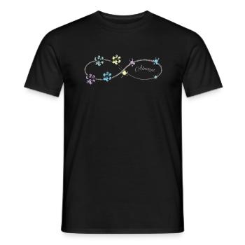 Pattes de chien d'amour animal - T-shirt homme - noir - Devant - AI Model Male 178 light (178cm)