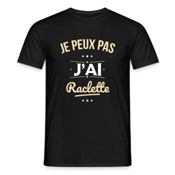 Je peux pas j'ai raclette - Cadeau humour - T-shirt homme - noir - Devant - AI Model Male 178 light (178cm)