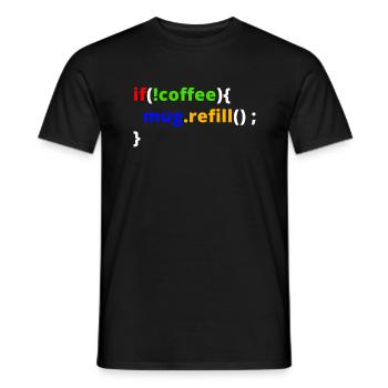 Programmierer Admin IT Code Kaffee EDV Informatik - Männer T-Shirt - Schwarz - Vorne - AI Model Male 178 light (178cm)
