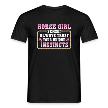 Horse Girl Sense Always Trust Your Unique Instinct - Men's T-Shirt - black - Front - AI Model Male 178 light (178cm)