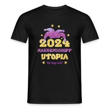 L’utopie de la Nef des fous 2024 - T-shirt homme - noir - Devant - AI Model Male 178 light (178cm)