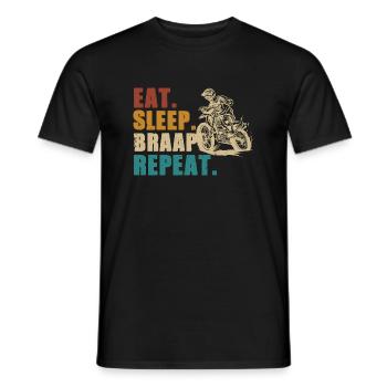 Motorcycle Sleep Braaap - Männer T-Shirt - Schwarz - Vorne - AI Model Male 178 light (178cm)