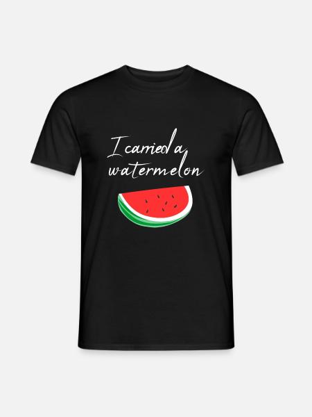 I carried a watermelon / gift - Men's T-Shirt - black