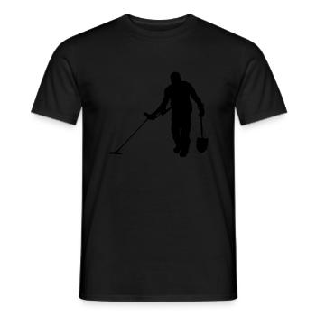In search of the treasure with metal detector - Men's T-Shirt - black - Front - AI Model Male 178 light (178cm)