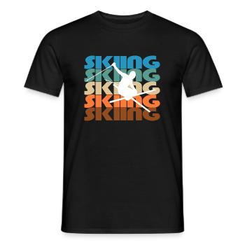 To ski - Men's T-Shirt - black - Front - AI Model Male 178 light (178cm)