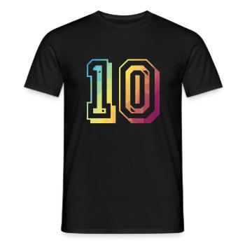 10 ans arc-en-ciel - T-shirt homme - noir - Devant - AI Model Male 178 light (178cm)