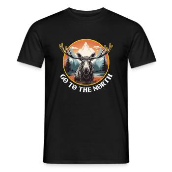 Aller à l’aventure dans le Nord orignal - T-shirt homme - noir - Devant - AI Model Male 178 light (178cm)