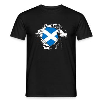 Ich liebe Schottland - Superheld - Männer T-Shirt - Schwarz - Vorne - AI Model Male 178 light (178cm)