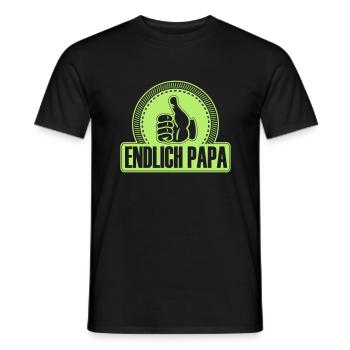 Endlich Papa Daumen hoch gefällt mir - Männer T-Shirt - Schwarz - Vorne - AI Model Male 178 light (178cm)