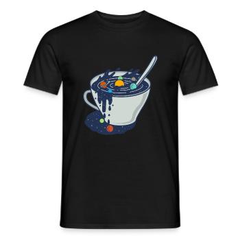 Galaxy Mug / Planeten Sonnensystem Geschenkidee - Männer T-Shirt - Schwarz - Vorne - AI Model Male 178 light (178cm)