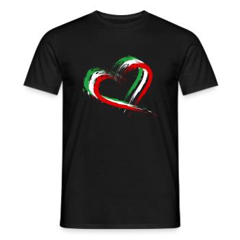 Iran Flagge Herz Farben - Männer T-Shirt - Schwarz - Vorne - AI Model Male 178 light (178cm)