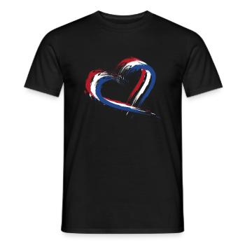Flagge der Niederlande Fahne Farben Herz - Männer T-Shirt - Schwarz - Vorne - AI Model Male 178 light (178cm)