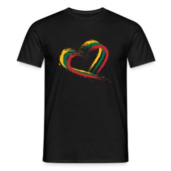Herz Bürste Flagge Litauens - Männer T-Shirt - Schwarz - Vorne - AI Model Male 178 light (178cm)