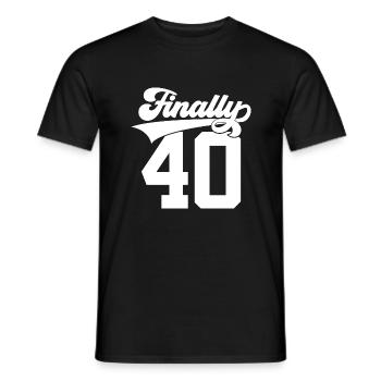 40E ANNIVERSAIRE FINALLY 40 ENFIN 40 - T-shirt homme - noir - Devant - AI Model Male 178 light (178cm)