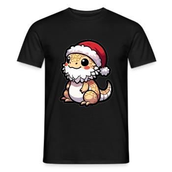 Mignon dragon barbu Noël - T-shirt homme - noir - Devant - AI Model Male 178 light (178cm)