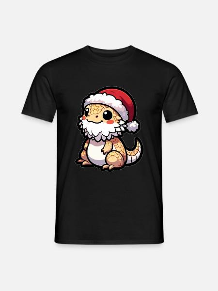 Cute Bearded Dragon Christmas - Men's T-Shirt - black