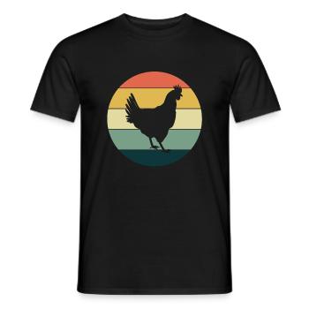 Poulet rétro - T-shirt homme - noir - Devant - AI Model Male 178 light (178cm)