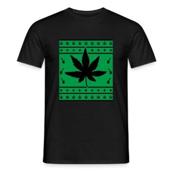 Ganja marichuana Rasta reggae folk - T-shirt homme - noir - Devant - AI Model Male 178 light (178cm)
