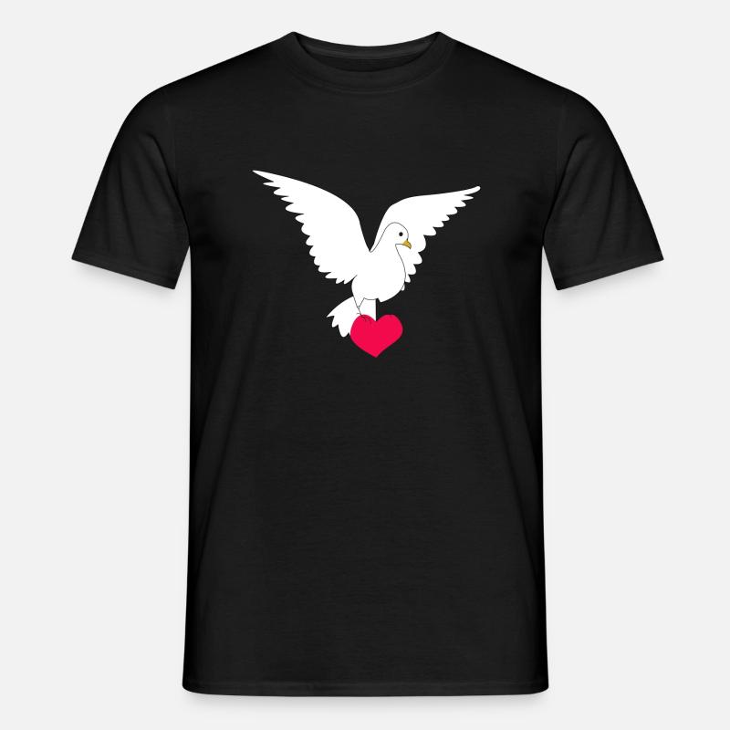 Friedenstaube - Männer T-Shirt - Schwarz