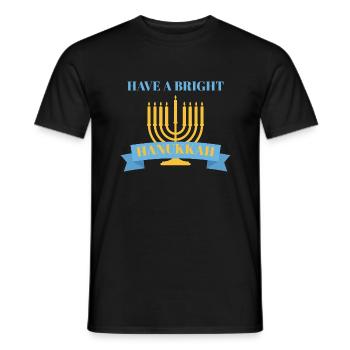 Hanukkah, Chanukkah, Lichterfest, Geschenk, Shirt - Männer T-Shirt - Schwarz - Vorne - AI Model Male 178 light (178cm)