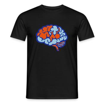 Brain brain 712 - Men's T-Shirt - black - Front - AI Model Male 178 light (178cm)