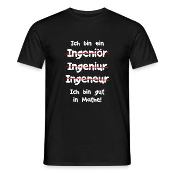 Ingenieure sind gut in Mathe - Männer T-Shirt - Schwarz - Vorne - AI Model Male 178 light (178cm)