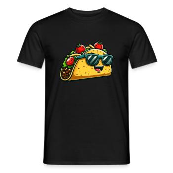 Lustiger Taco Mexikanisches Fast Food Cartoon - Männer T-Shirt - Schwarz - Vorne - AI Model Male 178 light (178cm)