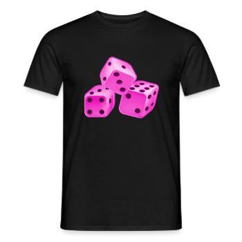 Würfel Pink - Männer T-Shirt - Schwarz - Vorne - AI Model Male 178 light (178cm)