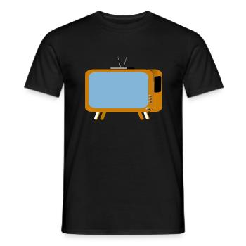 monitor television fernseher tv flatscreen compute - Männer T-Shirt - Schwarz - Vorne - AI Model Male 178 light (178cm)