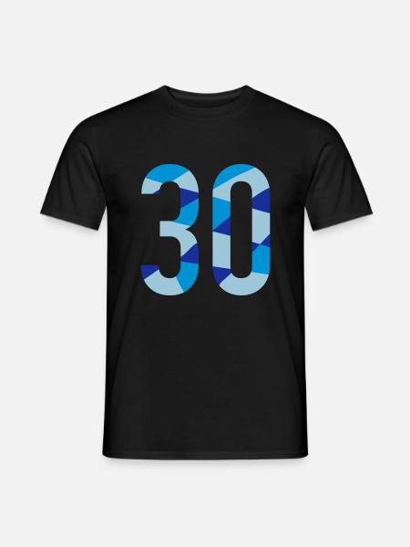 30th birthday - number in polygon design - Men's T-Shirt - black
