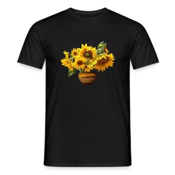 sunflowers sunflower garden garden spring11 - Men's T-Shirt - black - Front - AI Model Male 178 light (178cm)