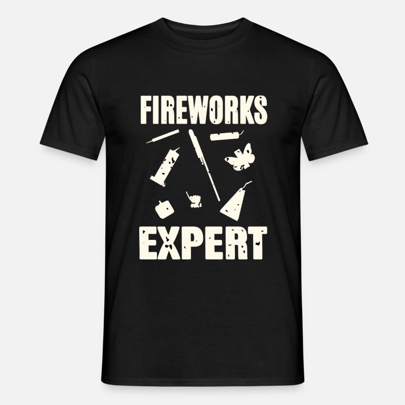 Fireworks - Männer T-Shirt - Schwarz