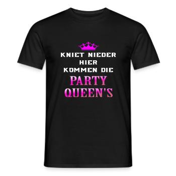 Kniet nieder Party Queens - Männer T-Shirt - Schwarz - Vorne - AI Model Male 178 light (178cm)