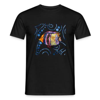Colorful fish - Men's T-Shirt - black - Front - AI Model Male 178 light (178cm)