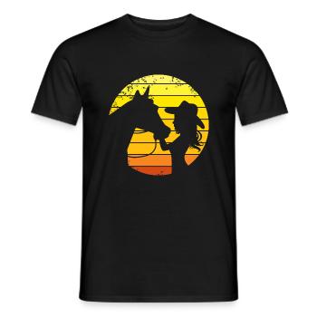 Rider Western riding Western rider horse - Men's T-Shirt - black - Front - AI Model Male 178 light (178cm)