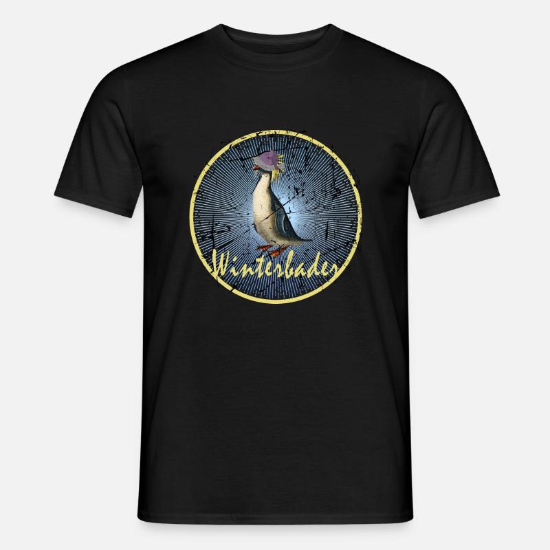 winterbader eisbader crazy eis pinguin winterbaden - Männer T-Shirt - Schwarz