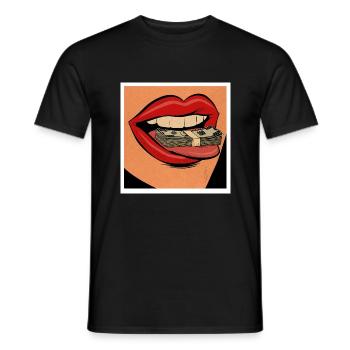Hustle, Bargeld, Geld verdienen, Frauen, Lippen, Frauen - Männer T-Shirt - Schwarz - Vorne - AI Model Male 178 light (178cm)