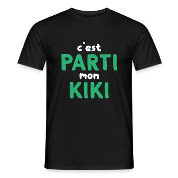 C est parti mon kiki Cadeau humour personnalisé - T-shirt homme - noir - Devant - AI Model Male 178 light (178cm)