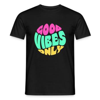 GOOD VIBES ONLY - T-shirt homme - noir - Devant - AI Model Male 178 light (178cm)