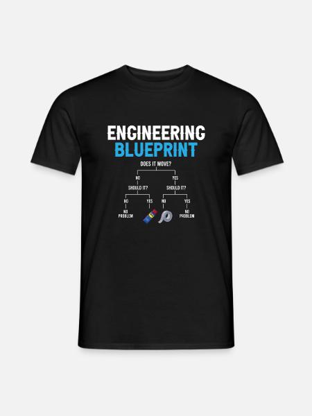 Engineering Blueprint Engineer Reparasjon av kanaltape - T-skjorte herre - svart